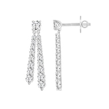 Load image into Gallery viewer, LADIES EARRINGS 3CT ROUND DIAMOND 14K WHITE GOLD
