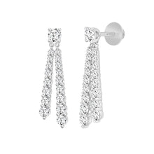 Load image into Gallery viewer, LADIES EARRINGS 3CT ROUND DIAMOND 14K WHITE GOLD
