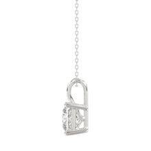 Load image into Gallery viewer, LADIES SOLITAIRE PENDANT WITH CHAIN 3CT PRINCESS DIAMOND 14K WHITE GOLD
