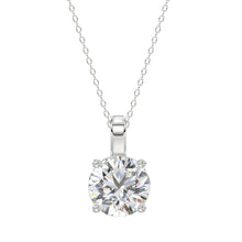 Load image into Gallery viewer, LADIES SOLITAIRE PENDANT 3CT ROUND DIAMOND 14K WHITE GOLD WITH CHAIN
