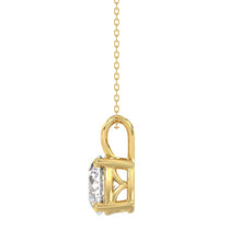 Load image into Gallery viewer, LADIES SOLITAIRE PENDANT 3CT ROUND DIAMOND 14K YELLOW GOLD WITH CHAIN

