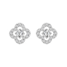 Load image into Gallery viewer, LADIES STUD EARRINGS 1CT ROUND DIAMOND 14K WHITE GOLD
