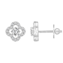 Load image into Gallery viewer, LADIES STUD EARRINGS 1CT ROUND DIAMOND 14K WHITE GOLD
