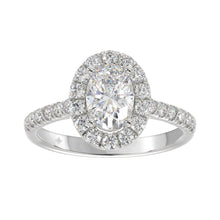 Load image into Gallery viewer, LADIES RING 1 1/2CT ROUND/OVAL DIAMOND 14K WHITE GOLD (CENTER STONE OVAL DIAMOND 1CT)
