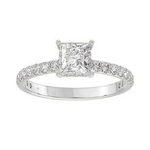 Load image into Gallery viewer, LADIES RING 1 1/2CT ROUND/PRINCESS DIAMOND 14K WHITE GOLD (CENTER STONE PRINCESS DIAMOND 1CT)
