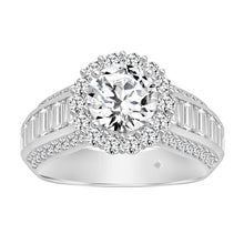 Load image into Gallery viewer, LADIES RING 3 3/4CT ROUND/BAGUETTE DIAMOND 14K WHITE GOLD (CENTER STONE ROUND DIAMOND 1 1/2CT )

