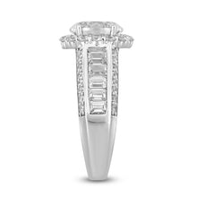 Load image into Gallery viewer, LADIES RING 3 3/4CT ROUND/OVAL/EMERALD DIAMOND 14K WHITE GOLD (CENTER STONE OVAL DIAMOND 1 1/2CT )
