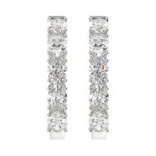 Load image into Gallery viewer, LADIES HOOP EARRINGS 2CT OVAL DIAMOND 14K WHITE GOLD
