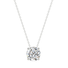 Load image into Gallery viewer, 14K WHITE GOLD 1.00CT ROUND DIAMOND LADIES SOLITAIRE PENDANT WITH UNDER-PASS CHAIN (CENTER STONE ROUND DIAMOND 1CT)
