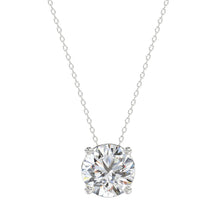 Load image into Gallery viewer, LADIES SOLITAIRE PENDANT WITH UNDER-PASS CHAIN 2.00CT ROUND DIAMOND 14K WHITE GOLD
