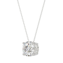 Load image into Gallery viewer, LADIES SOLITAIRE PENDANT WITH UNDER-PASS CHAIN 2.00CT ROUND DIAMOND 14K WHITE GOLD
