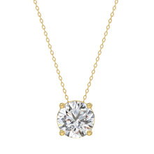 Load image into Gallery viewer, LADIES SOLITAIRE PENDANT WITH UNDER-PASS CHAIN 2.00CT ROUND DIAMOND 14K YELLOW GOLD
