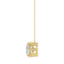 Load image into Gallery viewer, LADIES SOLITAIRE PENDANT WITH UNDER-PASS CHAIN 2.00CT ROUND DIAMOND 14K YELLOW GOLD
