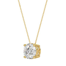 Load image into Gallery viewer, LADIES SOLITAIRE PENDANT WITH UNDER-PASS CHAIN 2.00CT ROUND DIAMOND 14K YELLOW GOLD
