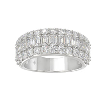 Load image into Gallery viewer, 14K WHITE GOLD 2 1/2CT ROUND/EMERALD DIAMOND LADIES BAND
