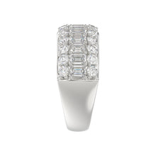 Load image into Gallery viewer, 14K WHITE GOLD 2 1/2CT ROUND/EMERALD DIAMOND LADIES BAND
