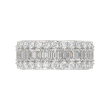 Load image into Gallery viewer, 14K WHITE GOLD 2 1/2CT ROUND/EMERALD DIAMOND LADIES BAND
