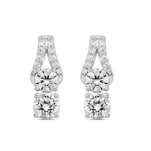Load image into Gallery viewer, LADIES EARRINGS 2CT ROUND DIAMOND 14K WHITE GOLD
