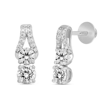 Load image into Gallery viewer, LADIES EARRINGS 2CT ROUND DIAMOND 14K WHITE GOLD
