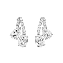 Load image into Gallery viewer, 14K WHITE GOLD 2 1/2CT ROUND/OVAL/PEAR DIAMOND LADIES EARRINGS 
