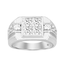 Load image into Gallery viewer, MEN'S RING 2 3/4CT ROUND/PRINCESS DIAMOND 14K WHITE GOLD
