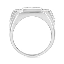 Load image into Gallery viewer, MEN'S RING 2 3/4CT ROUND/PRINCESS DIAMOND 14K WHITE GOLD
