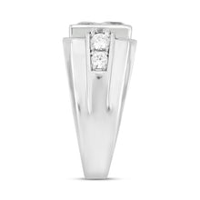 Load image into Gallery viewer, MEN'S RING 2 3/4CT ROUND/PRINCESS DIAMOND 14K WHITE GOLD
