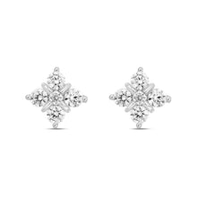 Load image into Gallery viewer, 14K WHITE GOLD 1 1/2CT ROUND DIAMOND LADIES EARRINGS 
