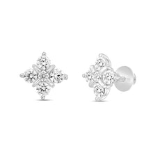 Load image into Gallery viewer, 14K WHITE GOLD 1 1/2CT ROUND DIAMOND LADIES EARRINGS 
