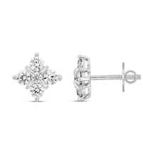 Load image into Gallery viewer, 14K WHITE GOLD 1 1/2CT ROUND DIAMOND LADIES EARRINGS 
