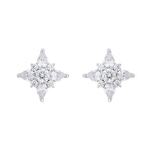 Load image into Gallery viewer, 14K WHITE GOLD 1CT ROUND/PEAR DIAMOND LADIES EARRINGS 
