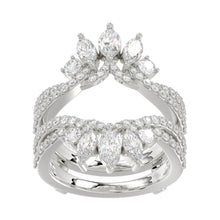 Load image into Gallery viewer, LADIES WRAP RING 2CT ROUND/MARQUISE DIAMOND 14K WHITE GOLD
