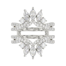 Load image into Gallery viewer, LADIES WRAP RING 2CT ROUND/MARQUISE DIAMOND 14K WHITE GOLD

