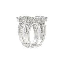 Load image into Gallery viewer, LADIES WRAP RING 2 1/2CT ROUND/PRINCESS/PEAR DIAMOND 14K WHITE GOLD
