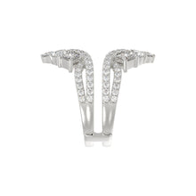 Load image into Gallery viewer, LADIES WRAP RING 2 1/2CT ROUND/PRINCESS/PEAR DIAMOND 14K WHITE GOLD
