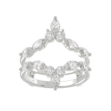 Load image into Gallery viewer, LADIES ENHANCERS RING 1 1/4CT ROUND/MARQUISE DIAMOND 14K WHITE GOLD
