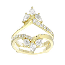 Load image into Gallery viewer, 14K YELLOW GOLD 1 1/4CT ROUND/PEAR DIAMOND LADIES WRAP RING
