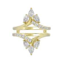 Load image into Gallery viewer, 14K YELLOW GOLD 1 1/4CT ROUND/PEAR DIAMOND LADIES WRAP RING
