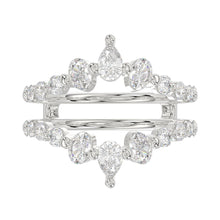Load image into Gallery viewer, LADIES ENHANCERS RING 1 1/2CT ROUND/PEAR/OVAL DIAMOND 14K WHITE GOLD
