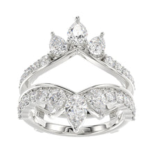 Load image into Gallery viewer, LADIES ENHANCERS RING 1 3/4CT ROUND/PEAR/DIAMOND 14K WHITE GOLD
