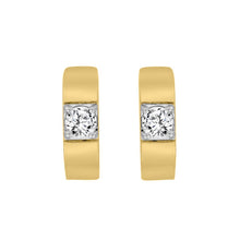 Load image into Gallery viewer, LADIES HOOPS EARRINGS 1/2CT ROUND DIAMOND 14K YELLOW GOLD
