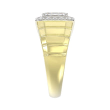 Load image into Gallery viewer, MEN'S RING 2 1/2CT ROUND/EMERALD DIAMOND 14K YELLOW GOLD
