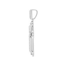 Load image into Gallery viewer, MEN'S CHARM PENDANT 3CT ROUND/EMERALD DIAMOND 14K WHITE GOLD
