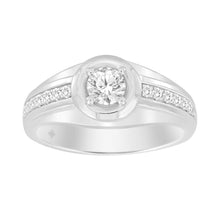Load image into Gallery viewer, 14K WHITE GOLD 3/4CT ROUND DIAMOND MEN&#39;S RING
