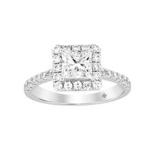 Load image into Gallery viewer, LADIES RING 1 1/2CT ROUND/PRINCESS DIAMOND 14K WHITE GOLD (CENTER STONE PRINCESS DIAMOND 1CT)
