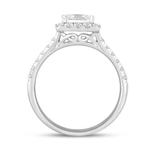 Load image into Gallery viewer, LADIES RING 1 1/2CT ROUND/PRINCESS DIAMOND 14K WHITE GOLD (CENTER STONE PRINCESS DIAMOND 1CT)
