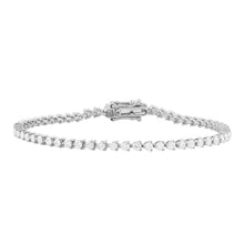 Load image into Gallery viewer, LADIES BRACELET 3CT ROUND DIAMOND 14K WHITE GOLD
