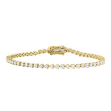 Load image into Gallery viewer, LADIES BRACELET 3CT ROUND DIAMOND 14K YELLOW GOLD
