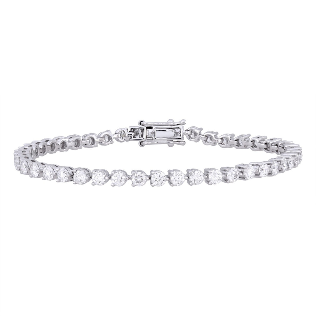 LADIES BRACELET 5CT ROUND DIAMOND 14K WHITE GOLD