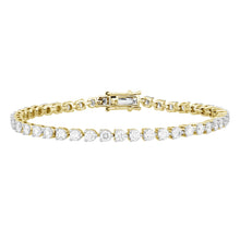 Load image into Gallery viewer, LADIES BRACELET 5CT ROUND DIAMOND 14K YELLOW GOLD
